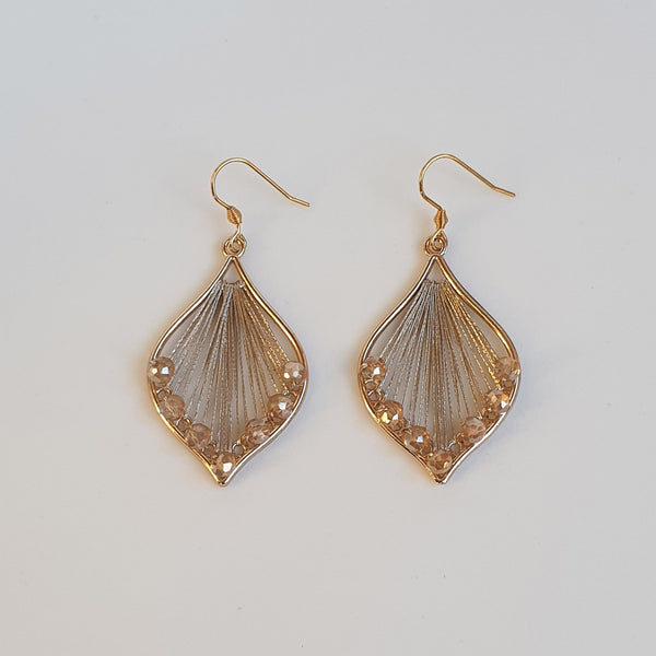 CHAMPAGNE COLOURED GOLDTONE DROP EARRINGS