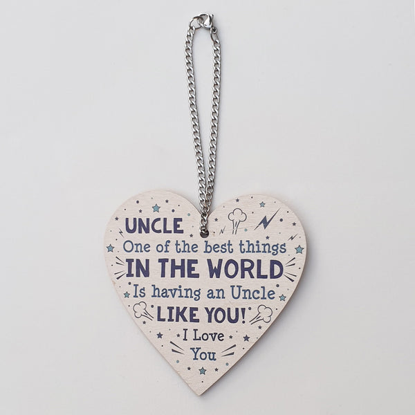 WOODEN HEART KEEPSAKE For that SPECIAL UNCLE